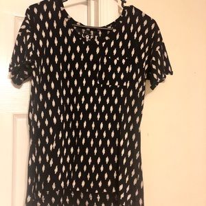 Loft Cotton Navy Polka Dot Shirt
